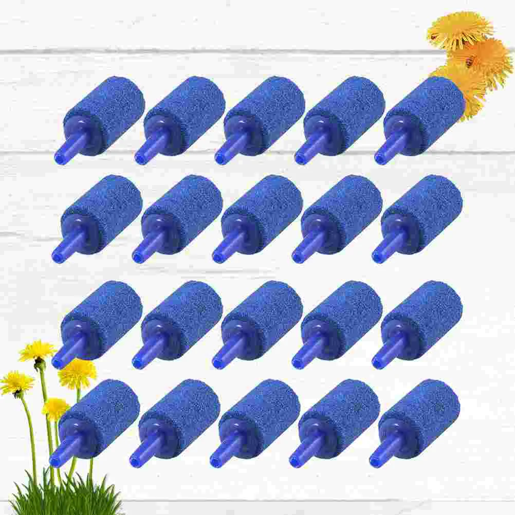 20 pcs Air Stone Mineral Bubble Diffuser Airstones Diffuser for Aquarium Fish Tank Pump Hydroponics (Blue)