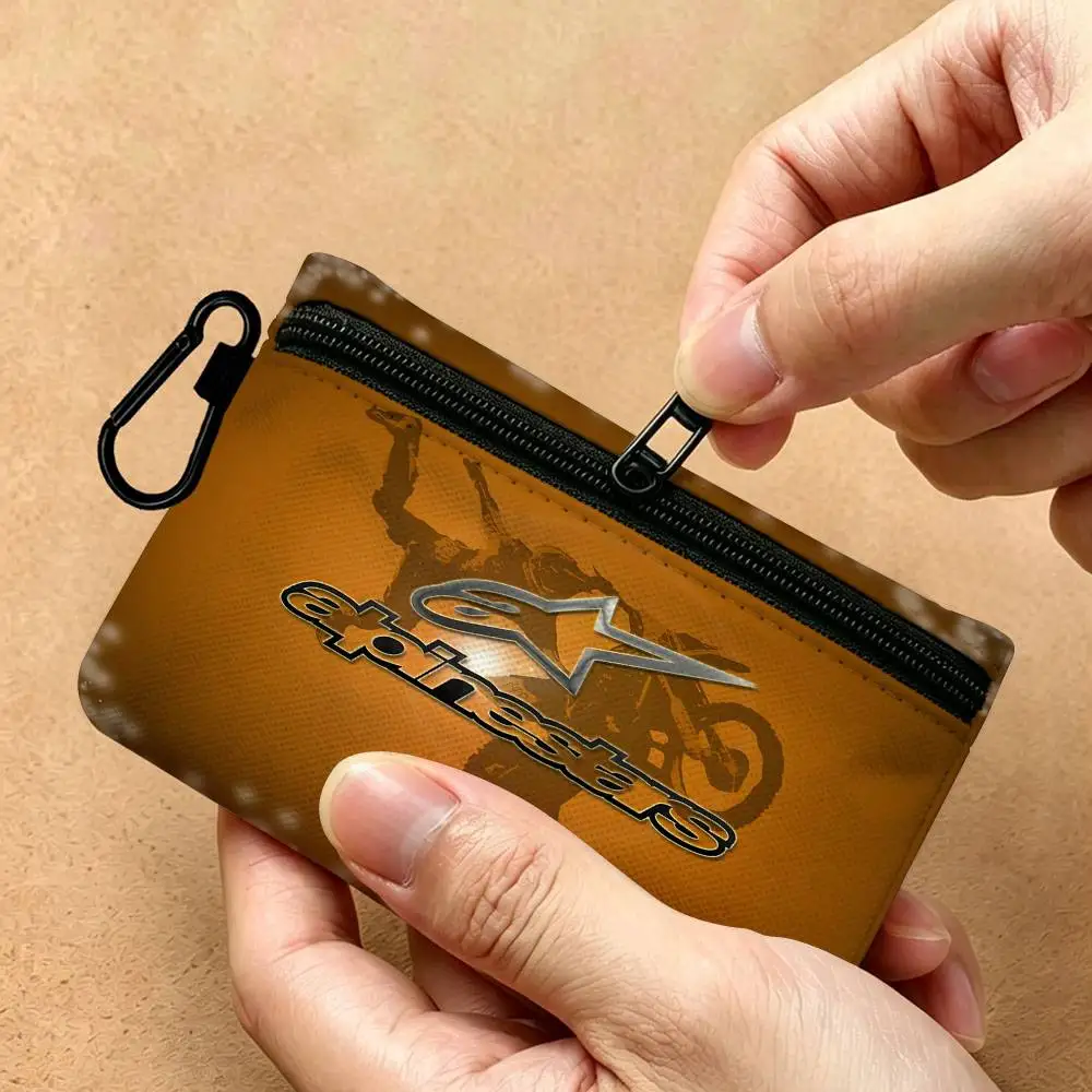 Alpinestars Logo Multifunktionale Oxford-Stoff Kleine Tasche mit Haken Mini-Münzbörse Ohrhörer-Aufbewahrungstasche – Detail 7