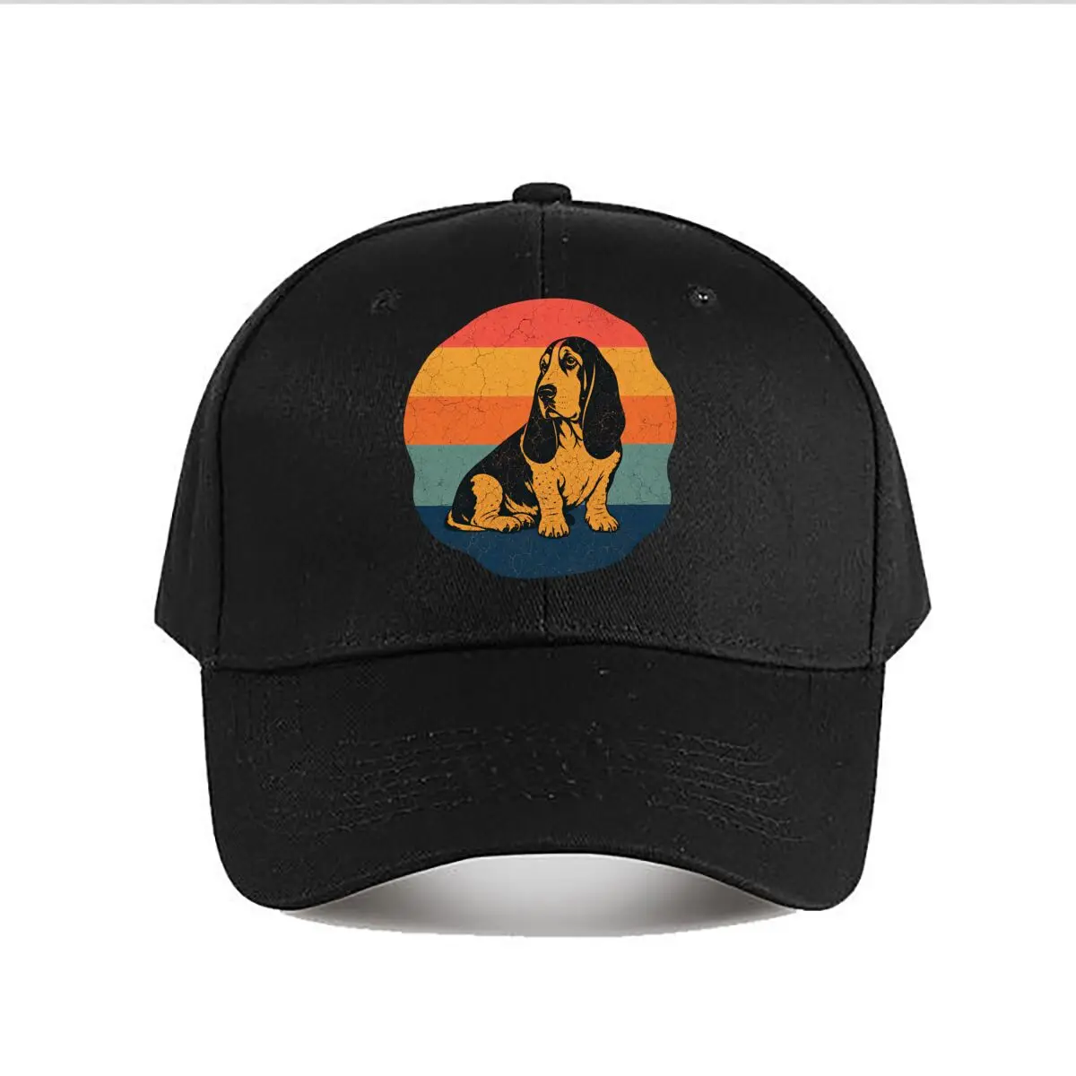 Gorra de béisbol con emblema Retro Sunset Basset Hound, gorra de béisbol a la moda para deportes al aire libre, gorra Snapback para hombre y mujer