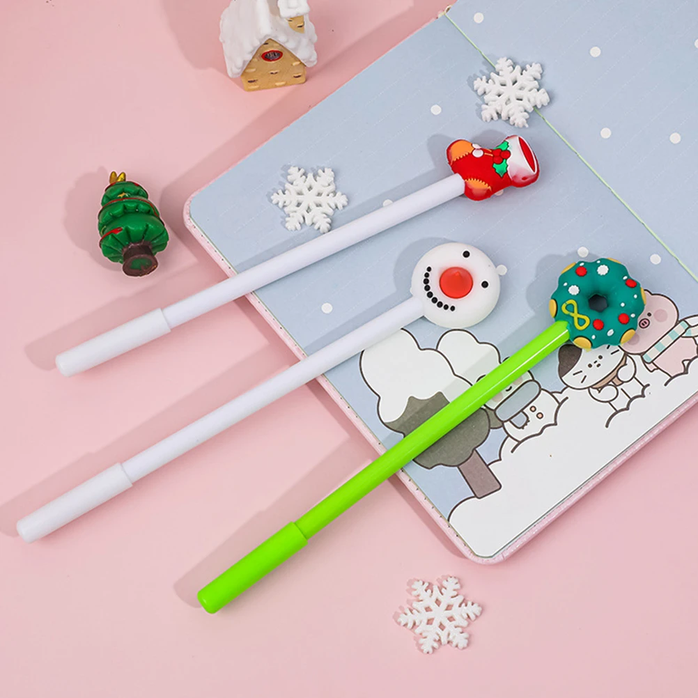 

6pcs Christmas Eco- Smooth Ink Writing Pens For Kids Students School Supplies Scrapbooking Doodling Xmas