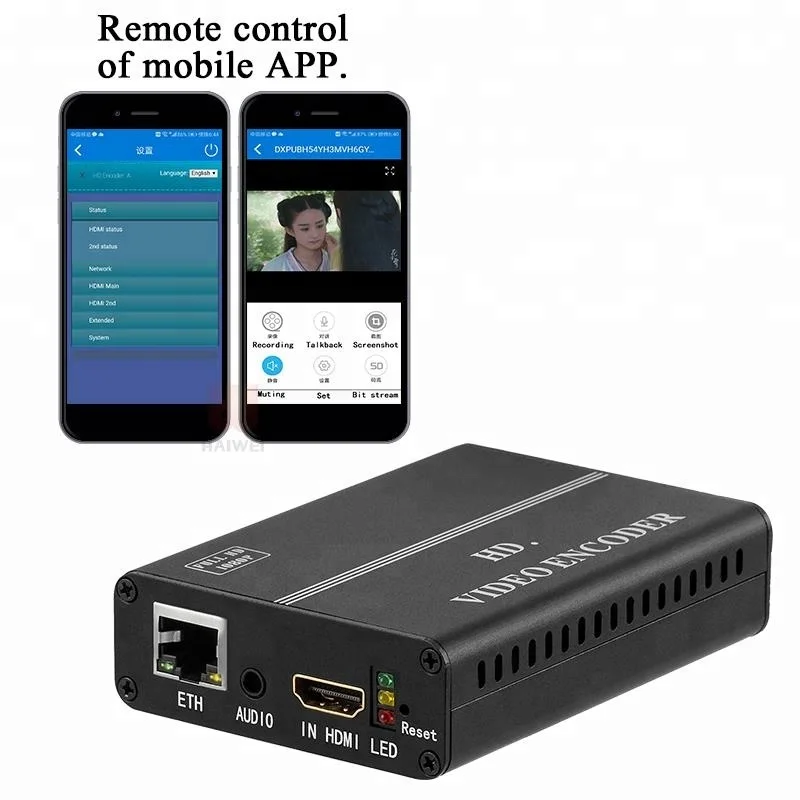 H.264 h264 avc HDMI to ip video 1080P rtmp http udp udp iptv RJ45 encoder with APP control