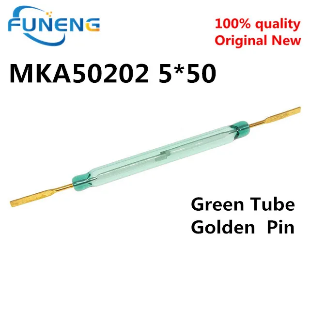 20PCS Reed Switch MKA50202 5*50MM Normally Open Magnetic Induction DIY Vibration-resistance Electronic NO switch For Arduino