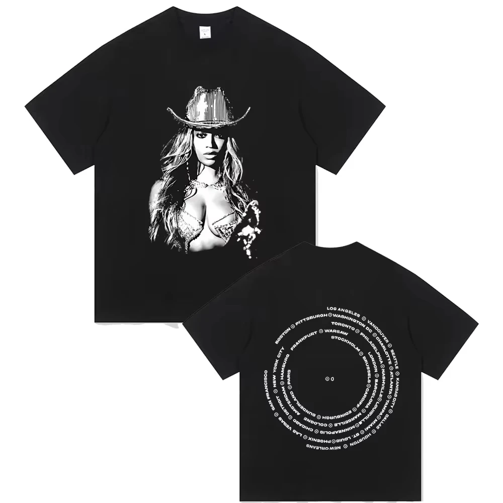 

Модная футболка Beyonce Renaissance World Tour 2026, футболка с изображением альбома, концертная музыкальная футболка, мужские и женские повседневные хлопковые винтажные топы с короткими рукавами