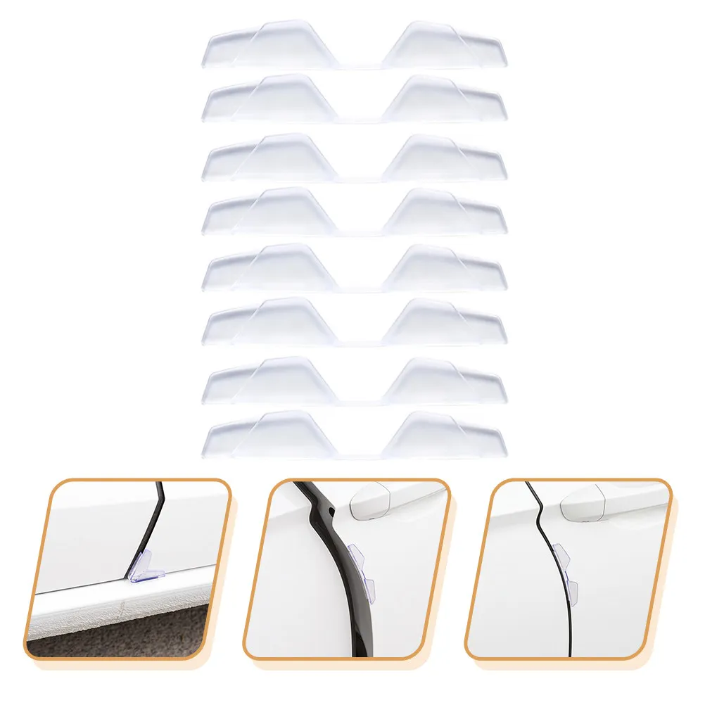 

8Pcs PVC Car Door Guard Trim Anti-Scratch Collision Protector Strip for Auto Door Bumper Rearview Mirror Handlebar