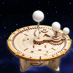 Science Experiment Kit DIY Astronomical Space Globe Handmade Sun Earth Moon System Model Technology Craft Wooden Materials
