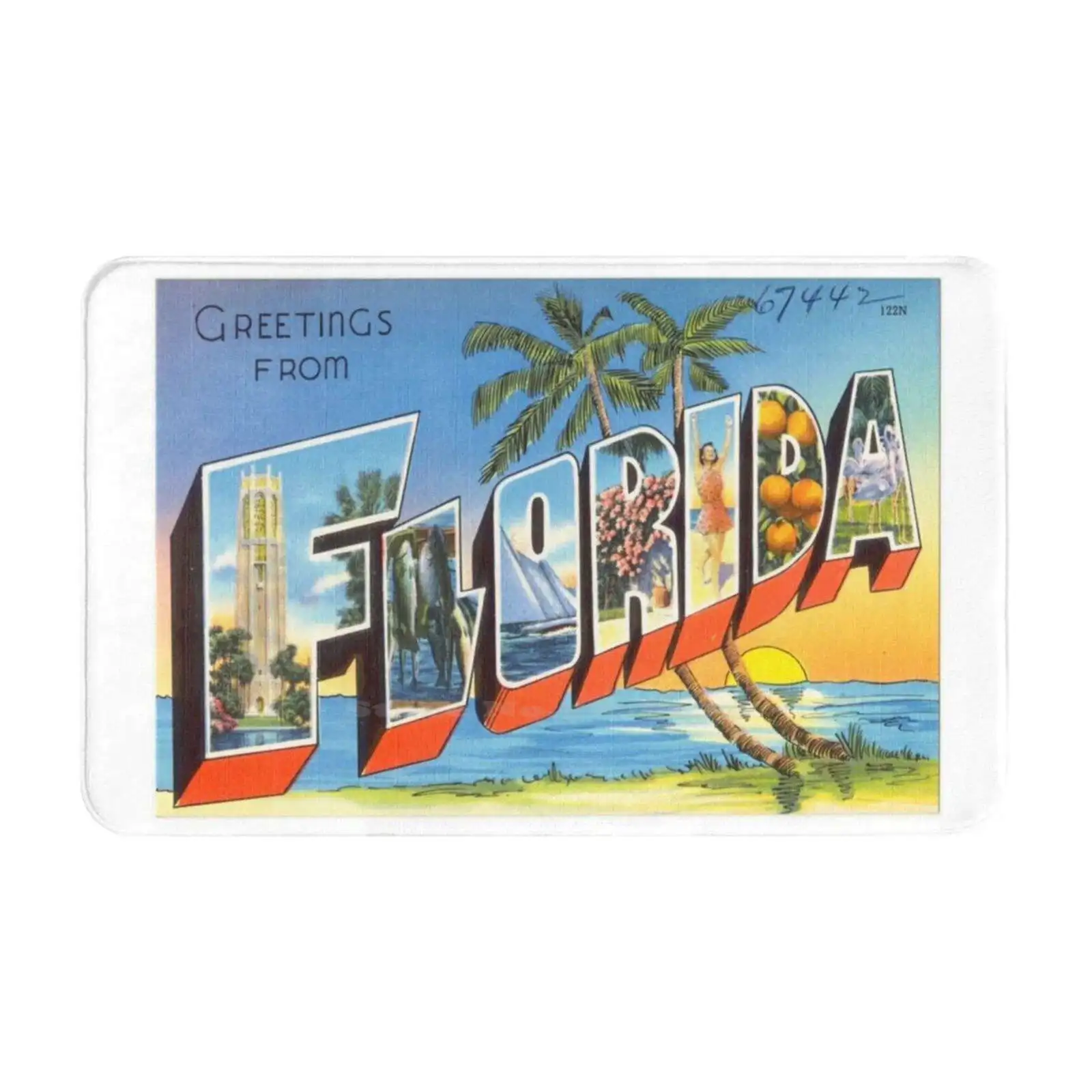 Greetings From Florida The Land Of Sunshine Soft Cushion Car Home Carpet Door Mat United State Vintage Urban Buildings World