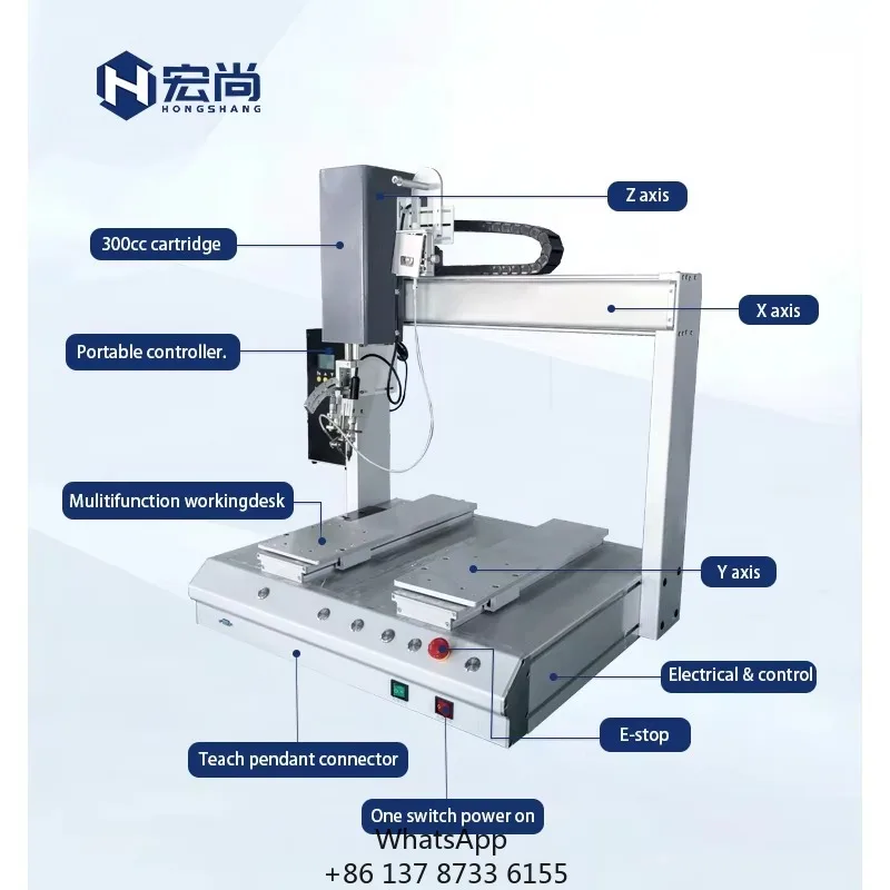 

Multiple Axis Automatic Soldering Machine With Single Soldering Head Double Station Soldering Machine For Electric Components