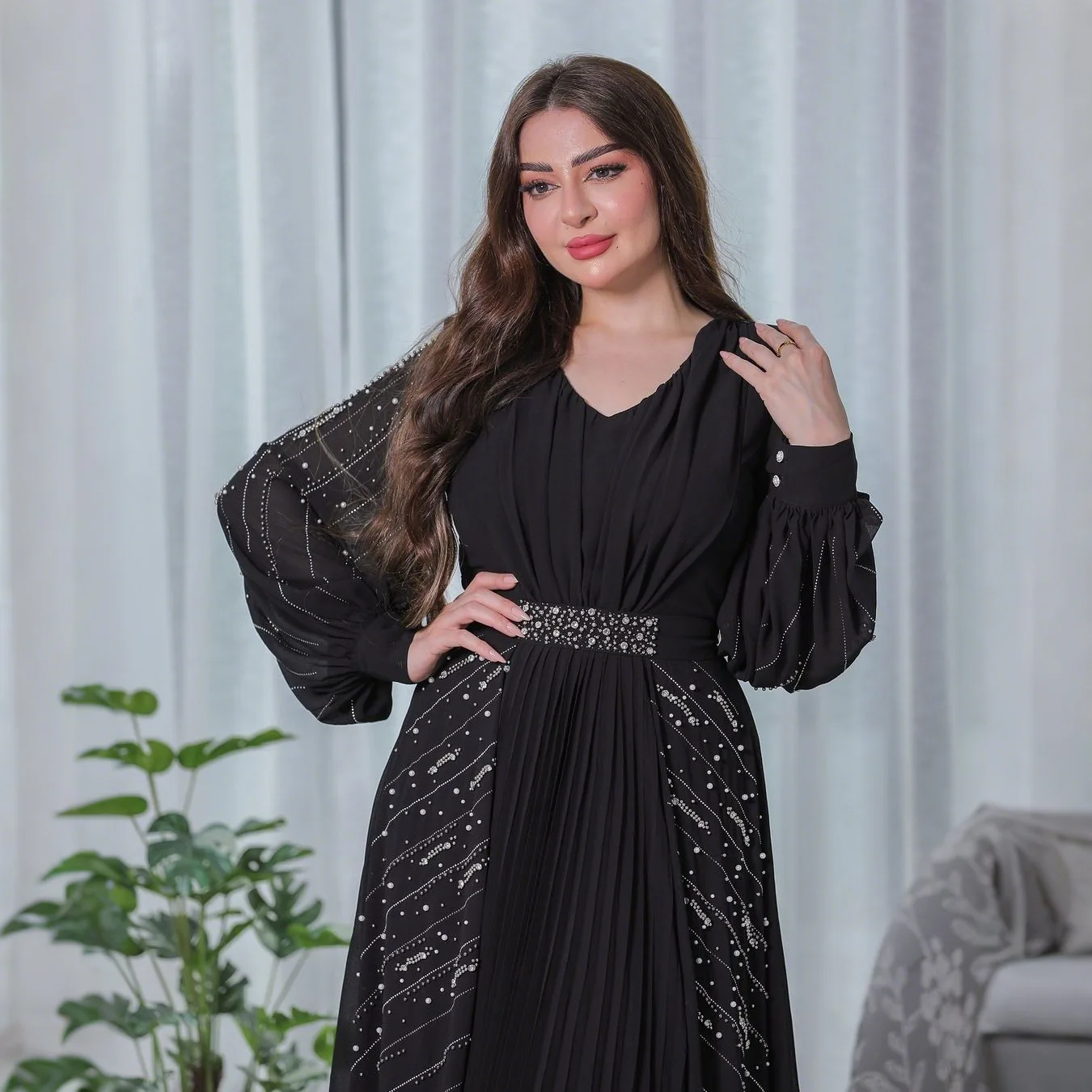 Mode Vrouwen Lange Jurk Moslim Abaya Diamanten Party Gown Dubai Kaftan Eid Djellaba Islam Jalabiya Vrouwen Musulmane Vestidos Gewaad