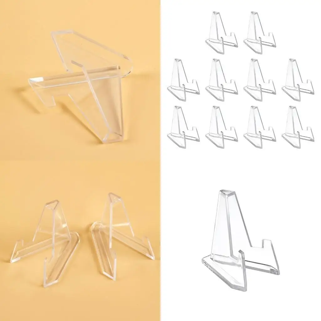 

E8BD 10pcs Acrylic Easel Stand Display Holder Challenge Coin Capsule Holder Support