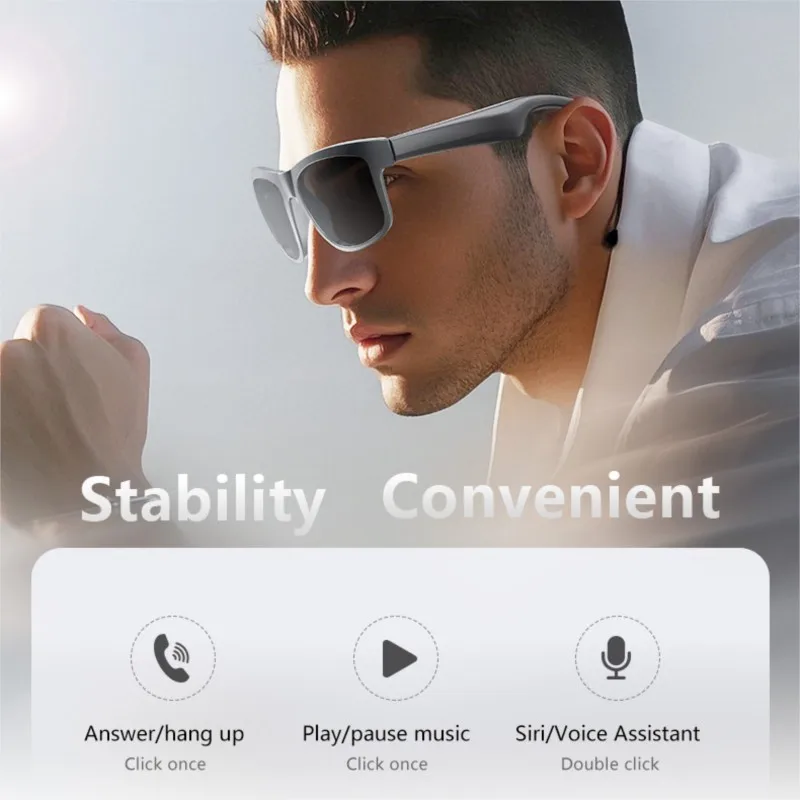 Cross Border Smart Glasses Bluetooth Glasses Anti Blue Light Three In One Outdoor Cycling Multifunctional Bluetooth Sunglasses
