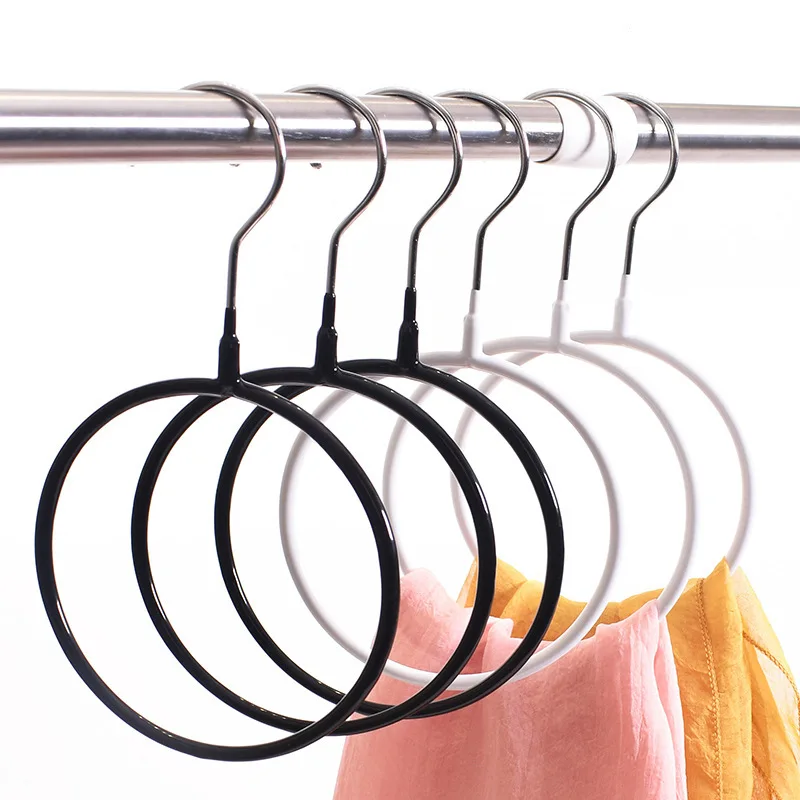 

5Pcs Scarf Tie Storage Ring Scarves Holder Metal Coat Hanger Multifunctional Scarf Belt Tie Display Slots Holder Home Organizer