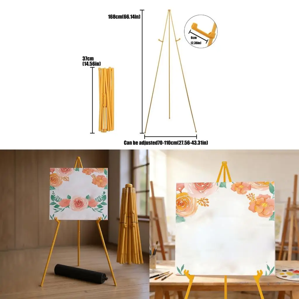 Folding Tripod Canvas Display Stand Height Adjustable Art for Artist