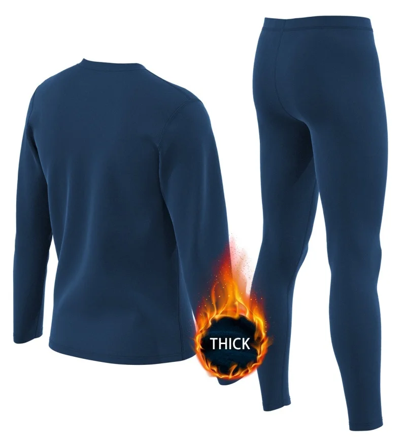 طقم ملابس داخلية حرارية للرجال مكون من قطعتين ملابس رياضية للرجال 5 ألوان برقبة دائرية ملابس شتوية دافئة وإكسسوارات التزلج #2