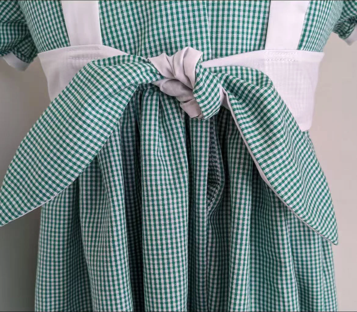 0-12Y طفلة الصيف الأخضر منقوشة Smocked خمر فستان الأميرة الصبي دعوى لعيد ميلاد عطلة التصوير عيد الميلاد A173 #2