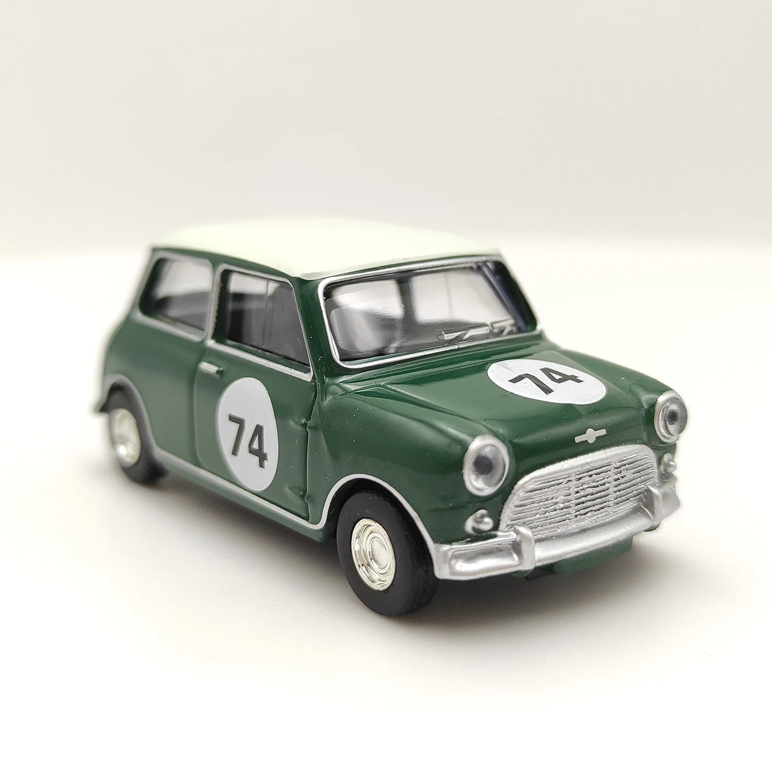 

Diecast 1:54 Scale NOREV MiNi Coopre S 1964 Green with Number 74 Alloy Car Model Collection Toy Gift Display Ornament