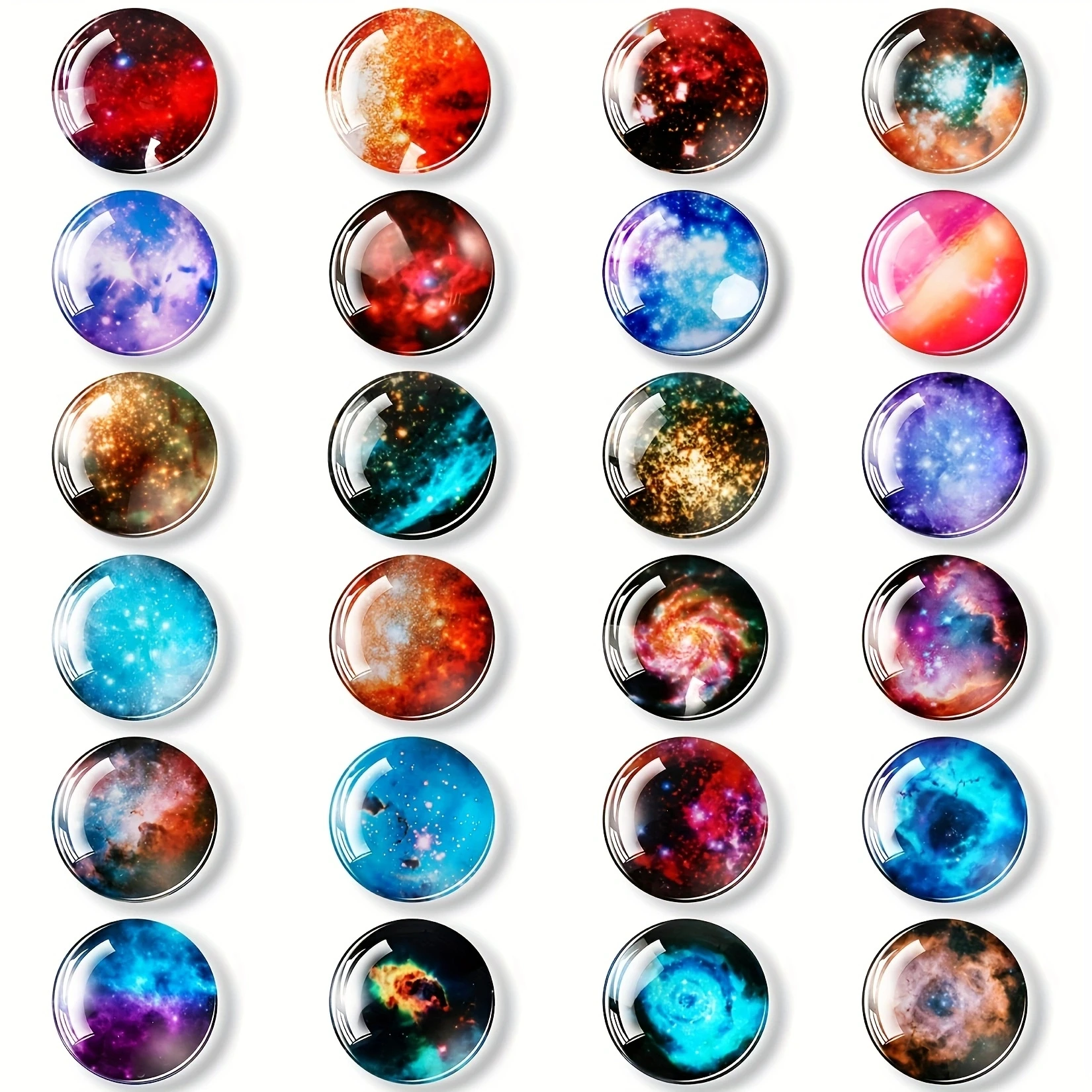24 Pack Magnets Decorative, Magnets, Glass 3D Cute Magnets, Small Magnets for, Office, Home, Kitchen, Photo, Message