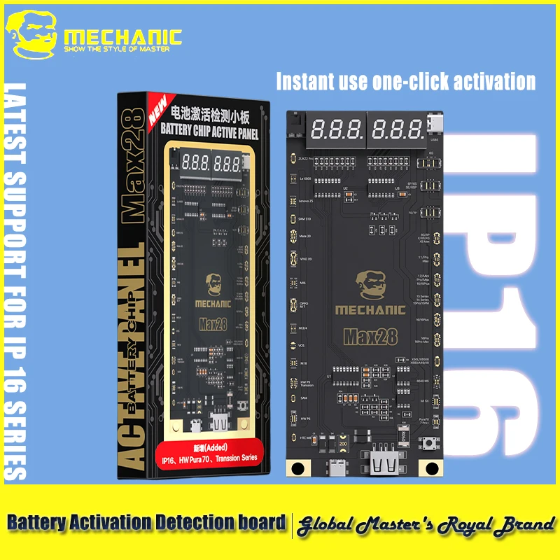 

MECHANIC Max28 BA27+ Battery Activation Detection Board for IPhone 6-16 Pro Max Android Battery Fast Charge One-click Activation