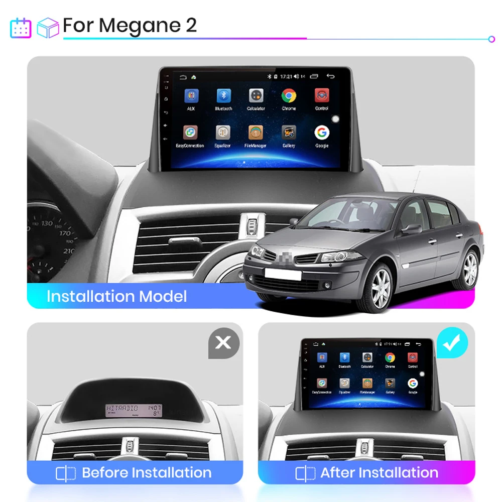 Android Auto Car Radio For Renault Megane 2 2002-2009 Multimedia Player Stereo DVD Autoradio Navigation GPS Wireless Carplay