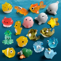 10Pcs Jellyfish Cuttlefish Crab Sea Flying Fish Conch Marine Animal Model Figurine Miniature Fairy Garden Decoration Accessories