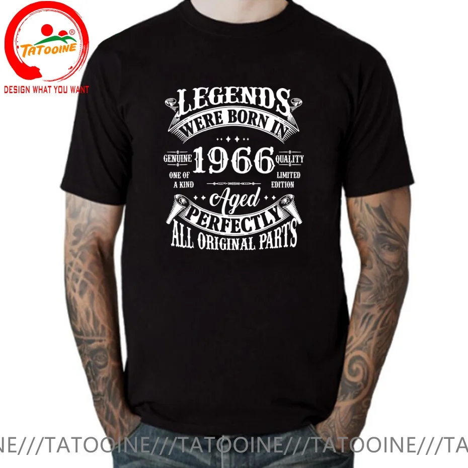 Legends are Born in 1966 T Shirt Men Fashion Trendy Casual Clothing Stylish Tops Tee Shirt Leisure Tshirt Men's T-Shirt