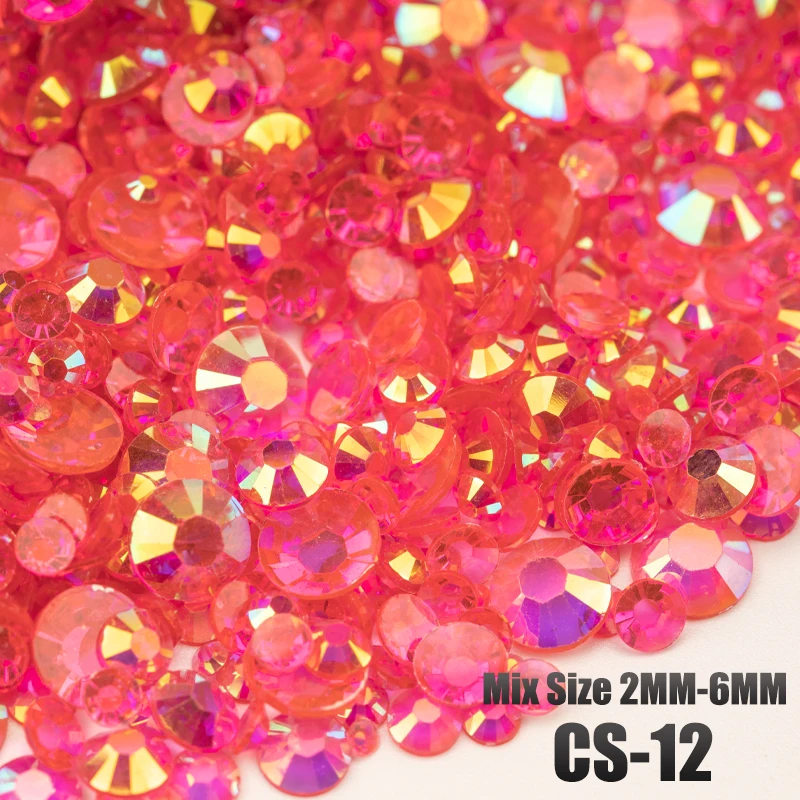 VDD 30/100g Gemischte Größen 2-6mm Harz-Strass-Kristall-Flachsteine aus Kunststoff Großhandel DIY Nagelzubehör Kunsthandwerk Dekoration – Detail 16