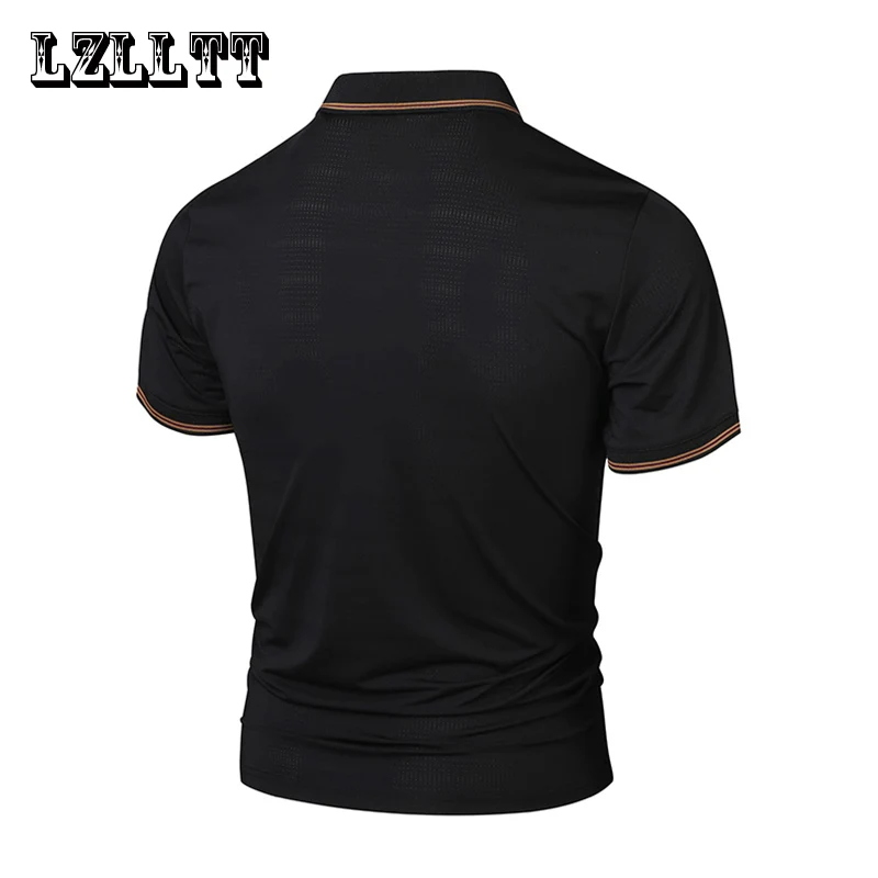 Summer Men Breathable Polo Shirts Men Casual Solid Color Slim Fit Polo Men Fashion Business Polo Shirts Male Dropshipping LZLLTT