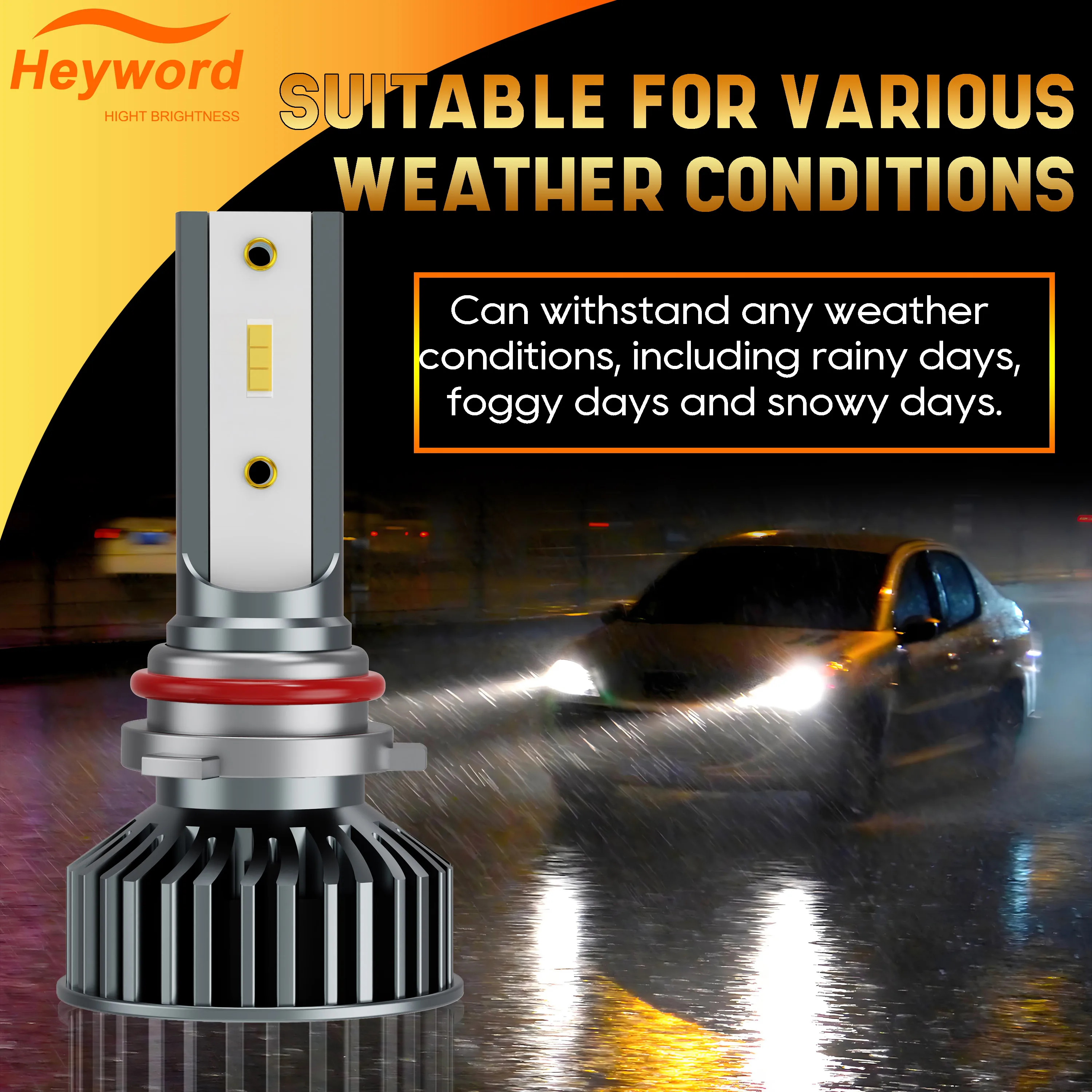 Heyword New 2pcs H11 H4 Led Headight CSP High Power Automoitve 6000K 8000K Car Led Headlights 9005 9006 H7 Headlamps
