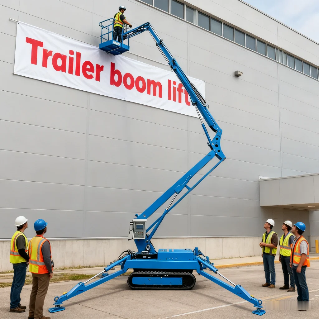 Hot Sale Electric Powered Trailer Cherry Picker Towable Boom Lift Telescoping Lift For Sales