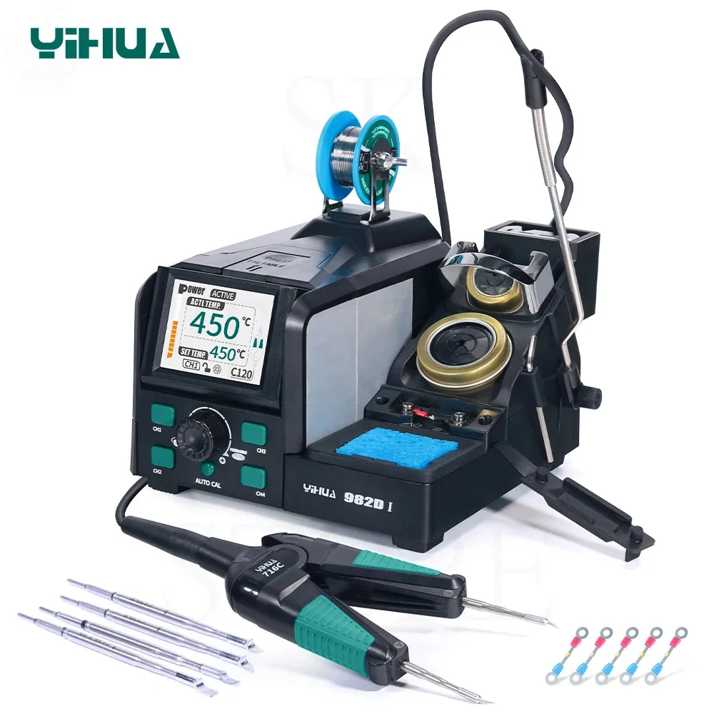 

YIHUA 982D-I Soldering Station With Auto Temperture Calibration Electronic Welding Rework Station for SMD Micro Component Rework