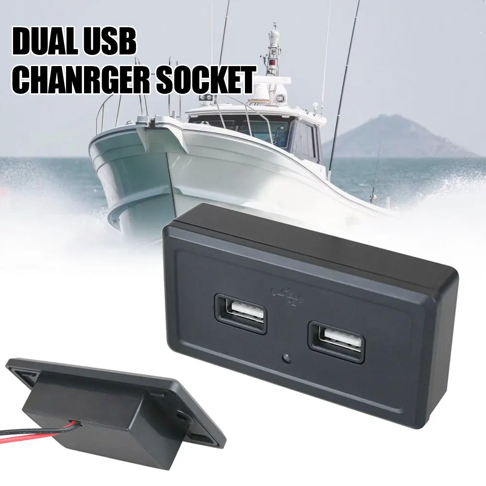 

New Dual USB Charger Socket 5V/3.1A USB Ports Outlet Fast Charging with LED Indicator for 12V/24V for RV Caravan Truck ATV Car