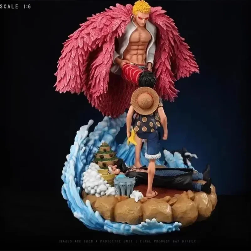 

21cm One Piece Luffy Donquixote Doflamingo Vs Luffy Anime Figure Pvc Statue Model Doll Figurine Decoration Toy Kid Creative Gift