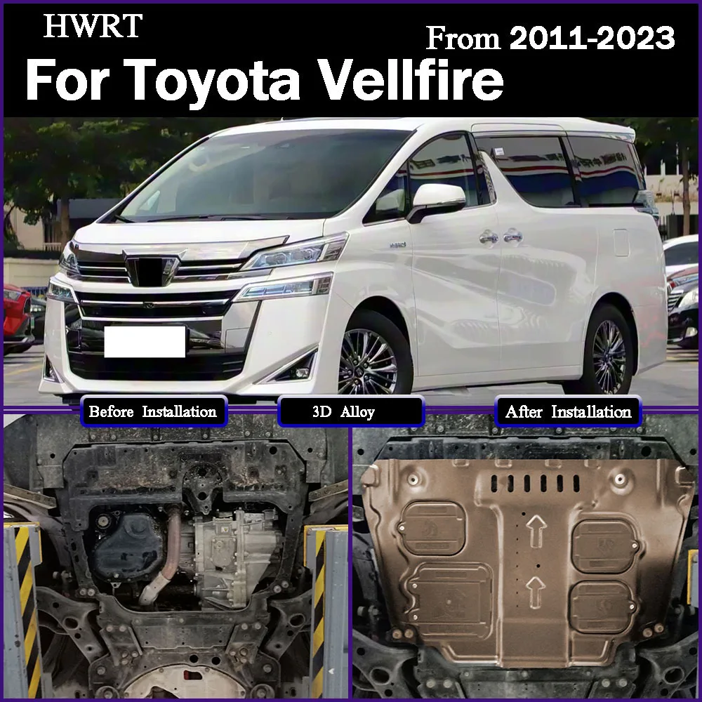 

For Toyota Vellfire 2011-2023 2.5L Under Engine Guard Splash Shield Mud Fender Cover Plate Fender Mudguard Protector