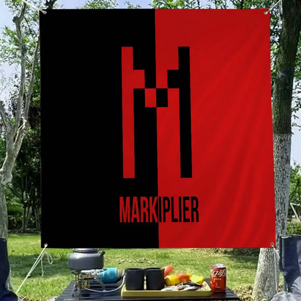 Markiplier Logo Retro Flags Multiple Choice Living Studio Booth Interior Decoration Banner