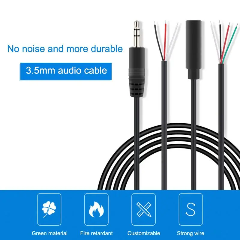 1/2PCS 2.5mm 3.5mm 1/8'' Mono Stereo Male Female Plug Jack Connector 2/3/4Pin AUX Extension Wire DIY Audio Earphone Mic Repair