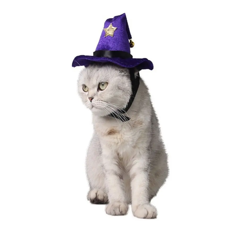 Funny Adjustable Pet Pirate Hat Breathable Soft Cat Wizard Hat Pet Witch Hat Cat Spider Hat Halloween Party