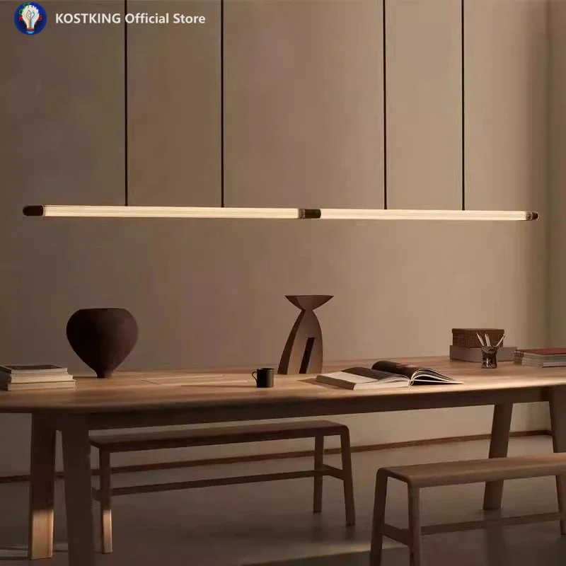 

Italian Minimalist Design LED Chandelier Straight Strip High end Pendant Light Home Room Decoration for Dinning Bar Lamp Fixture