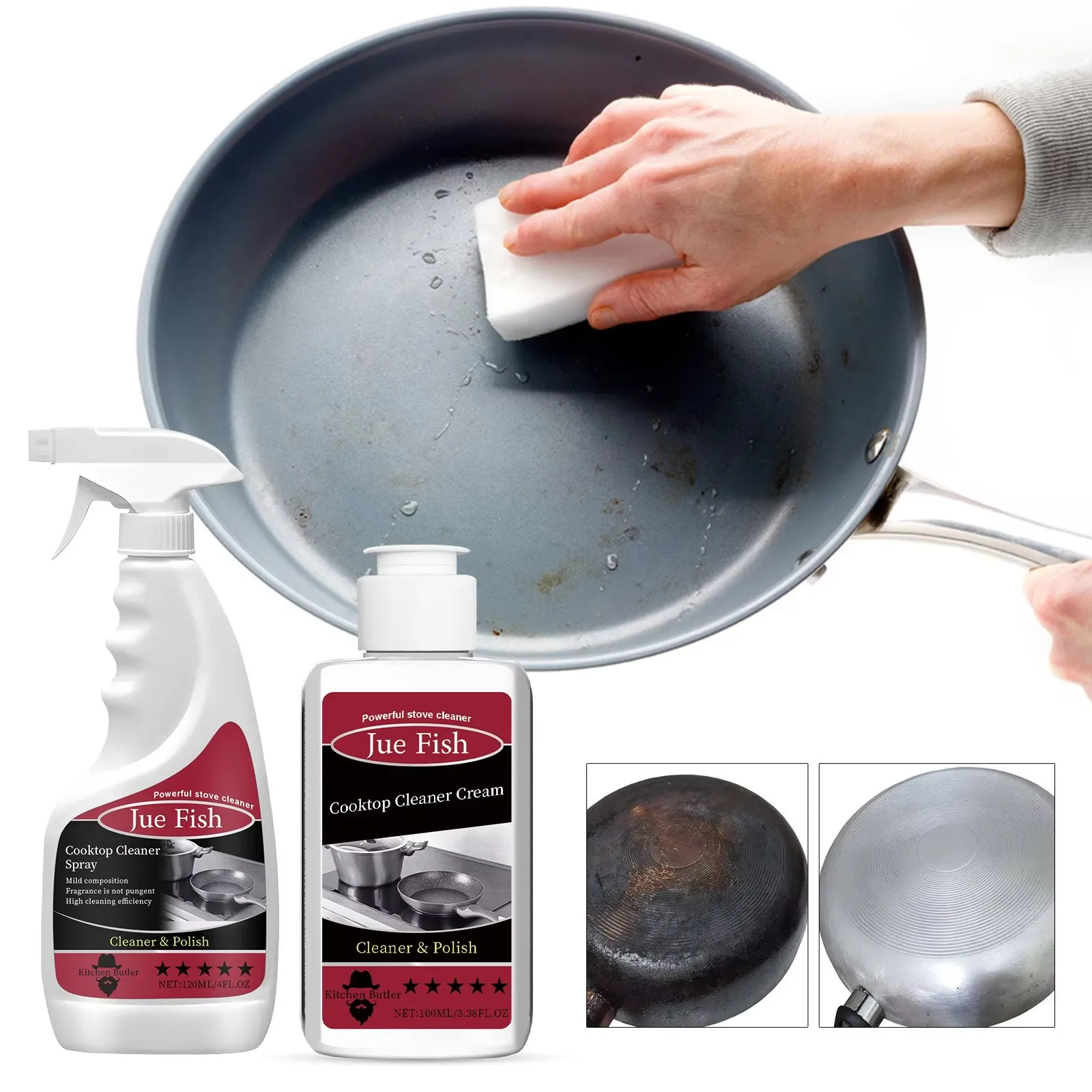 Cookware Cleaning Cream Kitchen Heavy Oil Cleaning Grills Ovens Grease Cleaner Pot Pan Scale Remover Heavy Dirt Cleaning Agent