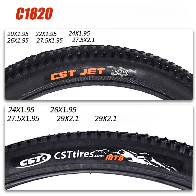 CST mountain bike tires C1820 Bicycle parts 20 22 24 26 27.5 29 inches 26*1.95 2.1 2.35 Bicycle Outer Tyre 30TPI 60TPI 27TPI