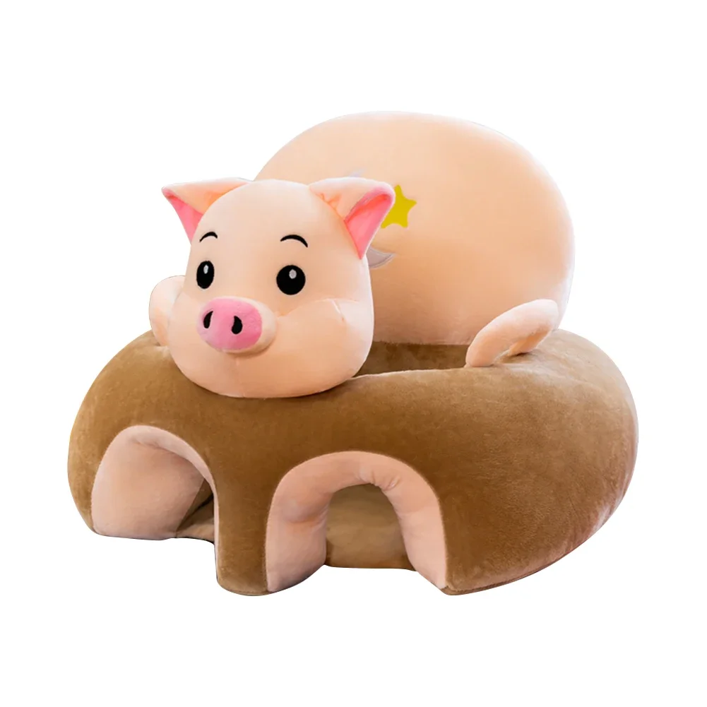 Baby Support Seat Cover Infant Cartoon Animal Plush Learning To Sit Sofa Skin Cushion Sofa Plush Pillow Toy Animal