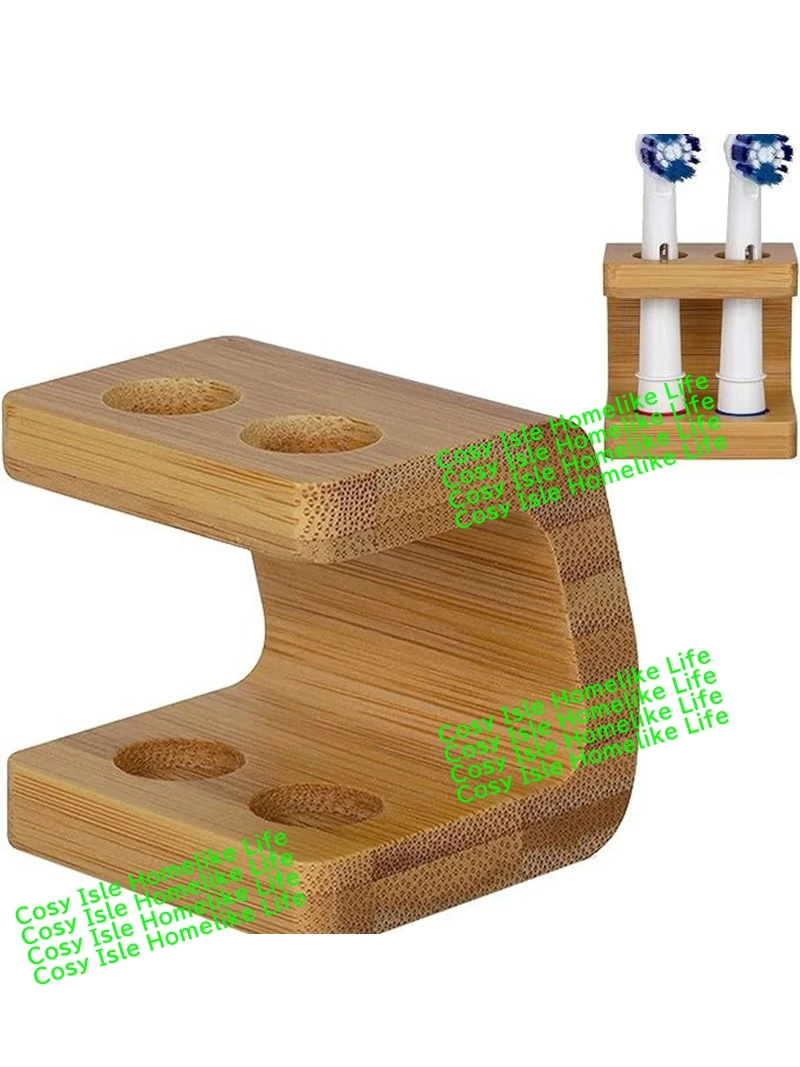 Bamboo Toothbrush Stand,2/3/4 Slots Electric Toothbrush Head Holder Space Saving Hotel Bathroom Mini Non Slip Portable Durable