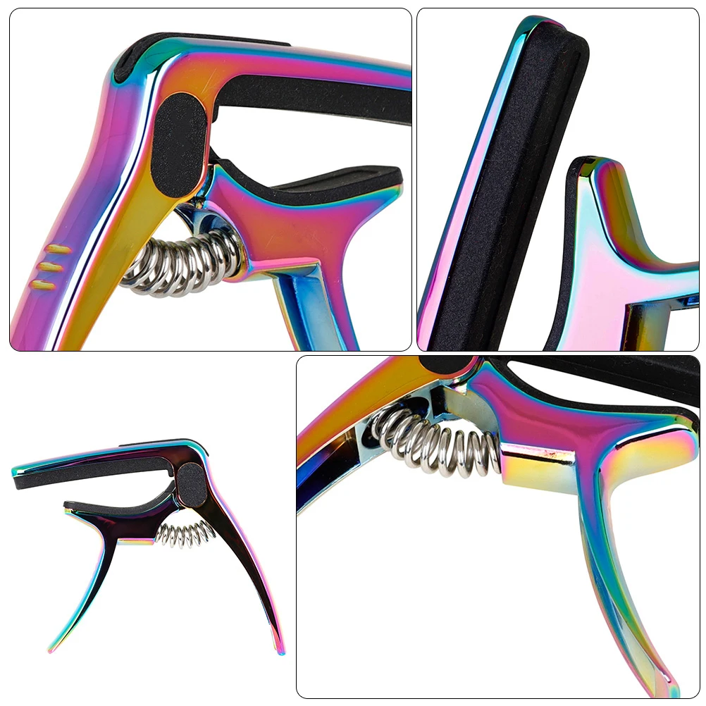 

Guitar Capo Metal Steel Multi function Clip Durable Wear resistant Suitable Beginners Experienced Users Tuning Accessory Musical