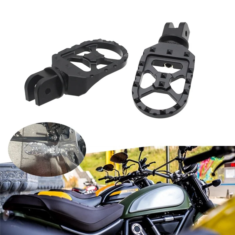 

NEW-Adjustable Front Footrest Motorcycle Rear Footrest For Ducati Scrambler 400 800 1100 (Black)