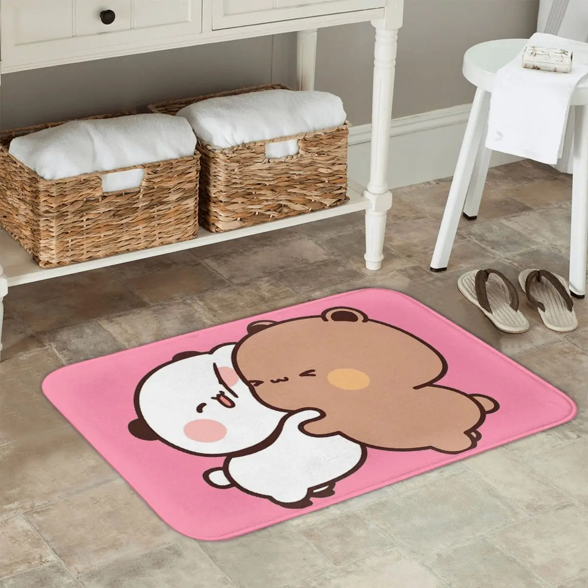 

Bear And Panda Bubu Dudu Balloon Anti-slip Doormat Floor Mat Carpet Rug for Kitchen Entrance Bathroom Living room Footpad Mats