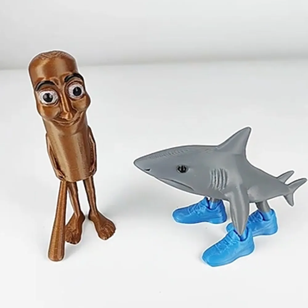 

Shark Figurine Tungtungsahur Figure Funny Doll Desktop Decoration Tralalero Tralala Figure Ornament Collection 3D Printed Toy