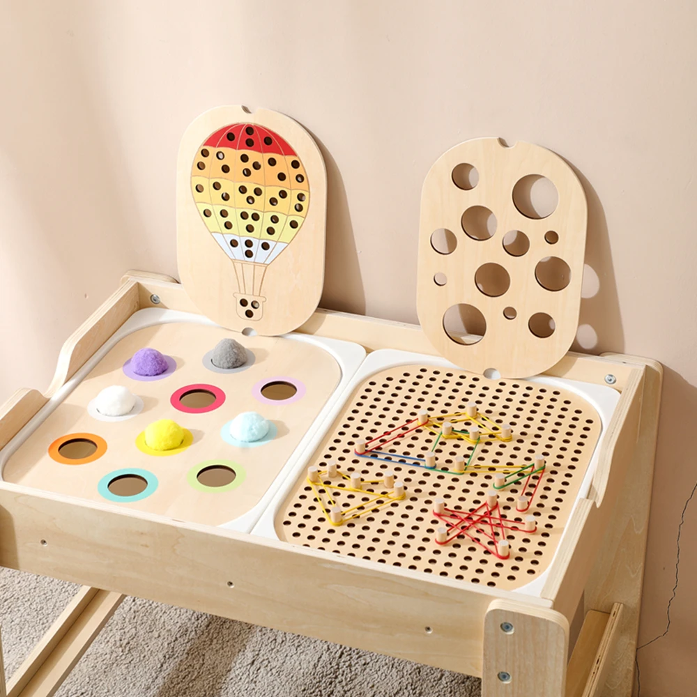 Jeux Montessori pour enfants, entraînement au mouvement fin, plateau sensoriel, jeux de société, tri des couleurs en bois, jouets éducatifs d'apprentissage paroissial