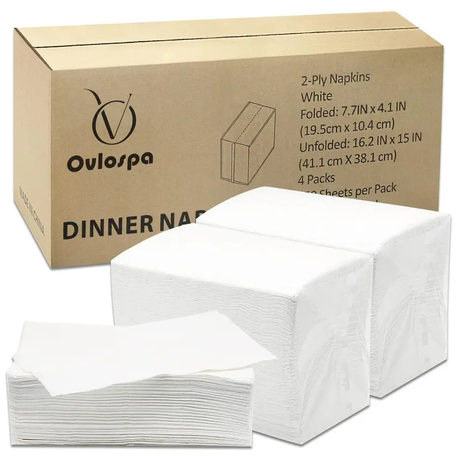

Napkins, 600 Count 2Ply White Napkins Bulk, Paper Dinner Napkins for Wedding Party Bathroom and Everyday Use 16.2 X 15