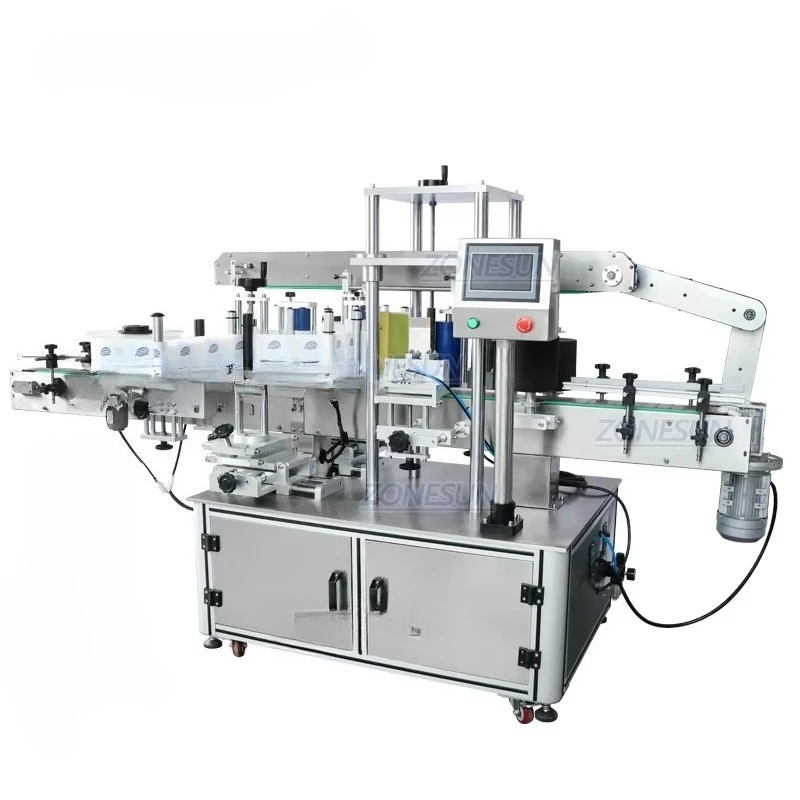 Full Automatic Flat Round Bottle Adhesive Sticker Cans Beverage Label Applicator Cosmetics Packaging Labeling Machine