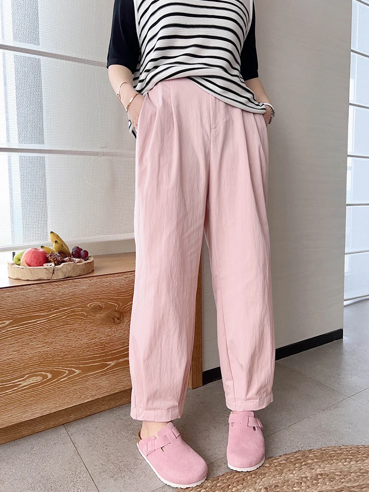 

Vogana Large Size Harlan Pants Slimming Cucumber Loose Relaxing Tapered Casual High Waist Long Cotton Blend Korean Sle