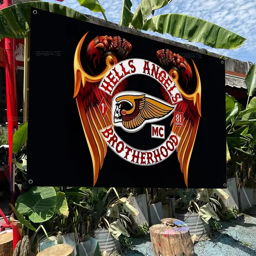 Hell Angels Banner INS Style Outdoor Party Decoration Atmosphere Flag