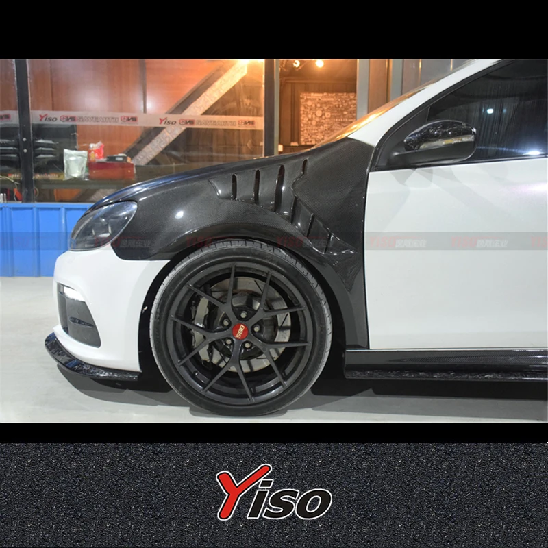 Convient pour GOLF 6 GTI R20 R, kit aérodynamique d'encirclement modifié GOLF 6 GTI R20 R, garde-boue avant YISO en fibre de carbone modifié